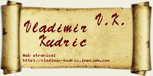 Vladimir Kudrić vizit kartica